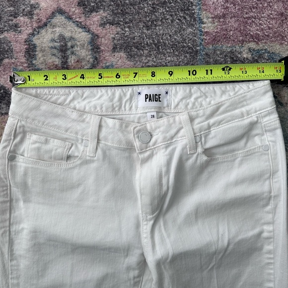 NWT Paige Fiona Optic White Distressed Flare Jeans Size 28 - Picture 7 of 9